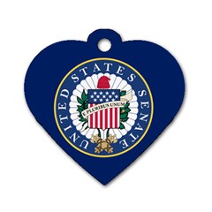 Flag Of The United States Senate Dog Tag Heart (one Side) by abbeyz71