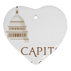 Logo Of U S  Capitol Visitor Center Heart Ornament (two Sides)