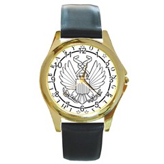 Seal Of Library Of Congress Round Gold Metal Watch by abbeyz71