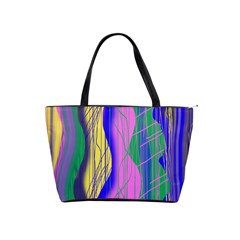 Wavy Scribble Abstract Classic Shoulder Handbag by bloomingvinedesign
