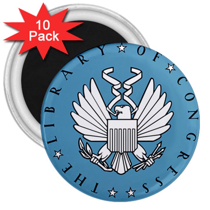 Flag of Library of Congress 3  Magnets (10 pack) 