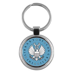 Flag Of Library Of Congress Key Chain (round) by abbeyz71