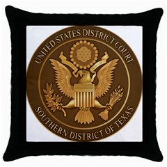 Seal Of United States District Court For Southern District Of Texas Throw Pillow Case (black) by abbeyz71