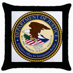 Seal Of Executive Office For Immigration Review Throw Pillow Case (black) by abbeyz71