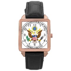 Seal Of United States Court Of Appeals For Third Circuit Rose Gold Leather Watch  by abbeyz71