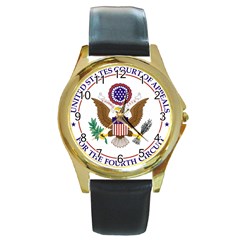 Seal Of United States Court Of Appeals For Fourth Circuit Round Gold Metal Watch by abbeyz71