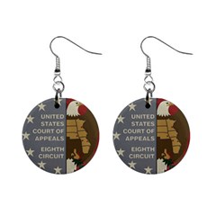 Seal Of United States Court Of Appeals For Eighth Circuit Mini Button Earrings by abbeyz71