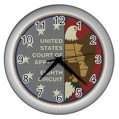 Seal Of United States Court Of Appeals For Eighth Circuit Wall Clock (silver) by abbeyz71