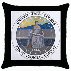 Seal of United States Court of Appeals for Ninth Circuit  Throw Pillow Case (Black)