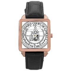 Seal Of United States Court Of Appeals For Ninth Circuit Rose Gold Leather Watch  by abbeyz71