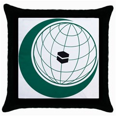 Emblem Of The Organization Of Islamic Cooperation Throw Pillow Case (black) by abbeyz71