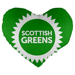 Flag Of Scottish Green Party Large 19  Premium Heart Shape Cushions by abbeyz71