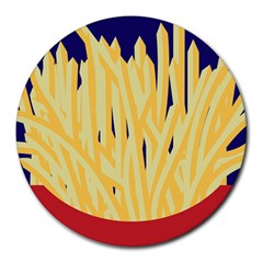 French Fries Potato Snacks Food Round Mousepads by Simbadda