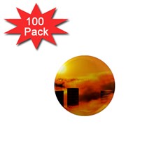 City Sun Clouds Smog Sky Yellow 1  Mini Magnets (100 Pack)  by Simbadda