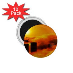 City Sun Clouds Smog Sky Yellow 1 75  Magnets (10 Pack)  by Simbadda