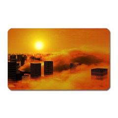 City Sun Clouds Smog Sky Yellow Magnet (rectangular) by Simbadda