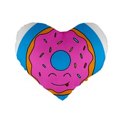 Donut Doughnut Dessert Clip Art Standard 16  Premium Heart Shape Cushions by Simbadda