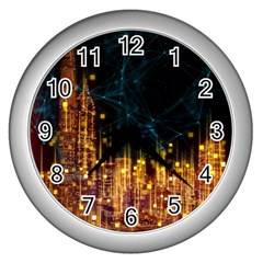 Architecture Buildings City Wall Clock (silver)