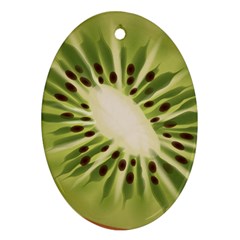 Kiwi Fruit Fresh Green Tasty Food Oval Ornament (two Sides) by Simbadda