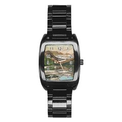 Glacier National Park Scenic View Stainless Steel Barrel Watch by Simbadda