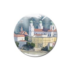 Architecture Old Sky Travel Magnet 3  (round) by Simbadda