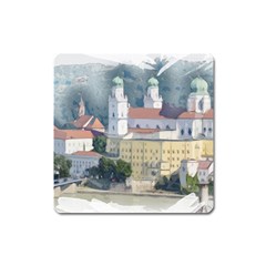 Architecture Old Sky Travel Square Magnet by Simbadda