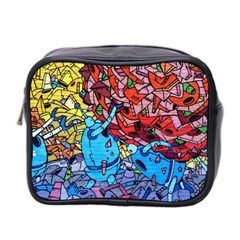 Graffiti Wall Mural Painting Arts Mini Toiletries Bag (two Sides) by Simbadda