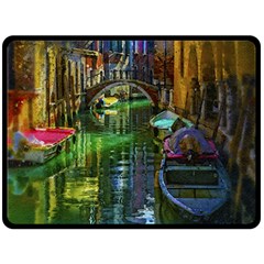 Venice City Italy Architecture Double Sided Fleece Blanket (large)  by Simbadda