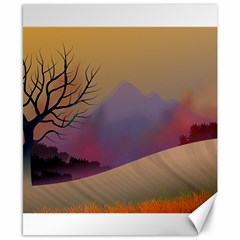 Landscape Illustration Nature Sky Canvas 8  X 10  by Simbadda