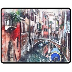 Venice Water Laguna Italy Fleece Blanket (medium)  by Simbadda