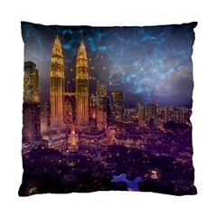 City Lights Skyline Buildings Standard Cushion Case (two Sides) by Simbadda