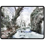 Tree Waterfall Landscape Nature Fleece Blanket (Large)  80 x60  Blanket Front