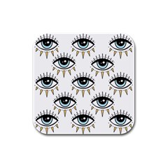 Eyes Pattern Rubber Square Coaster (4 Pack) 