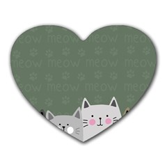 Cute Cats Heart Mousepads by Valentinaart