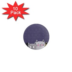 Cute Cats 1  Mini Magnet (10 Pack)  by Valentinaart