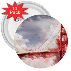 Golden Gate bridge 3  Buttons (10 pack) 