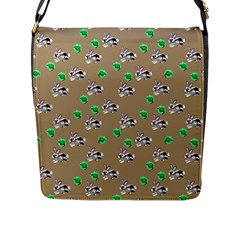 Bunnies Pattern Flap Closure Messenger Bag (l) by bloomingvinedesign