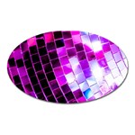 Purple Disco Ball Oval Magnet Front