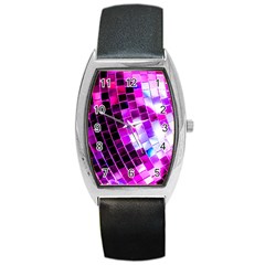 Purple Disco Ball Barrel Style Metal Watch by essentialimage