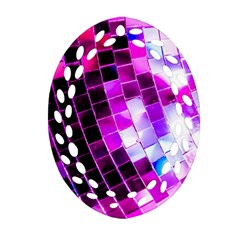 Purple Disco Ball Oval Filigree Ornament (two Sides) by essentialimage