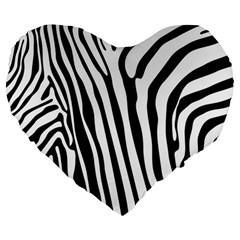 Vector Zebra Stripes Seamless Pattern Large 19  Premium Flano Heart Shape Cushions by Vaneshart