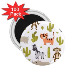 Cute Safari Animals Seamless Pattern 2 25  Magnets (100 Pack)  by Vaneshart