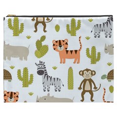 Cute Safari Animals Seamless Pattern Cosmetic Bag (xxxl) by Vaneshart