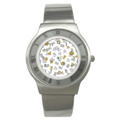 Memphis Seamless Patterns Stainless Steel Watch