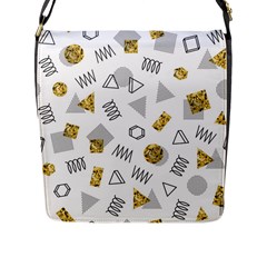 Memphis Seamless Patterns Flap Closure Messenger Bag (L)