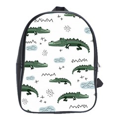 Vector Seamless Pattern With Cute Crocodiles School Bag (xl) by Vaneshart