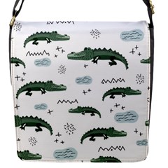 Vector Seamless Pattern With Cute Crocodiles Flap Closure Messenger Bag (s)