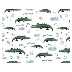 Vector Seamless Pattern With Cute Crocodiles Double Sided Flano Blanket (medium) 