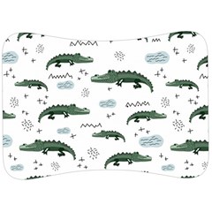 Vector Seamless Pattern With Cute Crocodiles Velour Seat Head Rest Cushion by Vaneshart