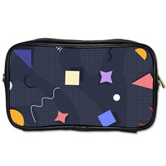 Memphis Pattern With Geometric Shapes Toiletries Bag (two Sides)